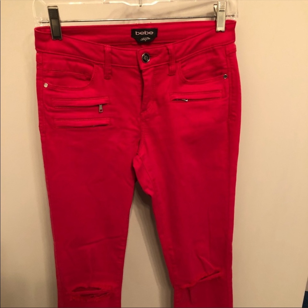 Bebe Red Jeans Size 26